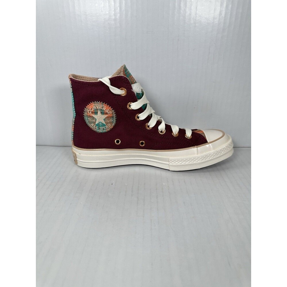 Size 7 Womens Converse Chuck 70 HI Purple Plaid Deep Bordeaux A12452C NEW